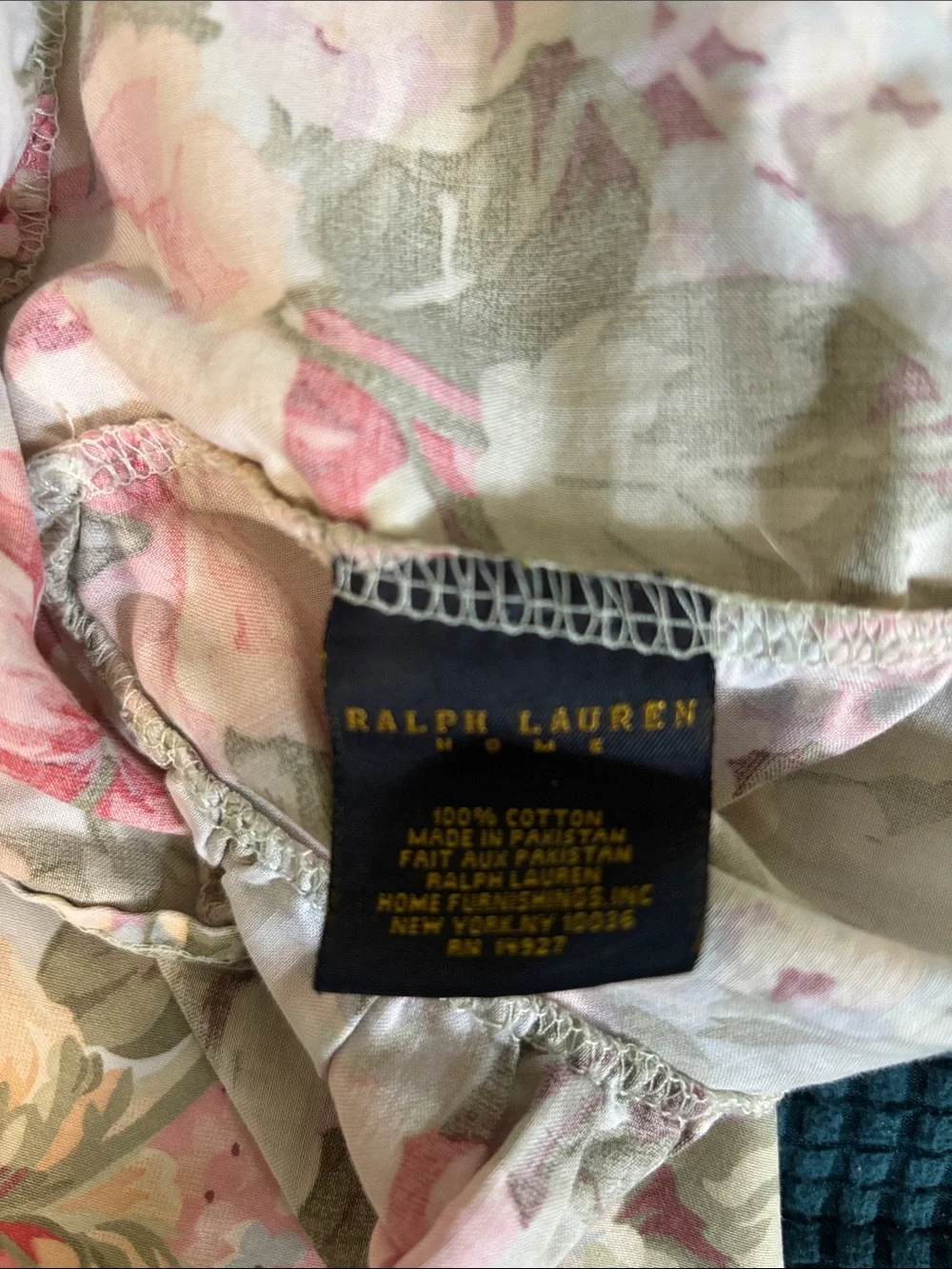 Vintage Ralph Lauren Home Stone Harbor Ruffled Standard Pillowcase Floral Cotton